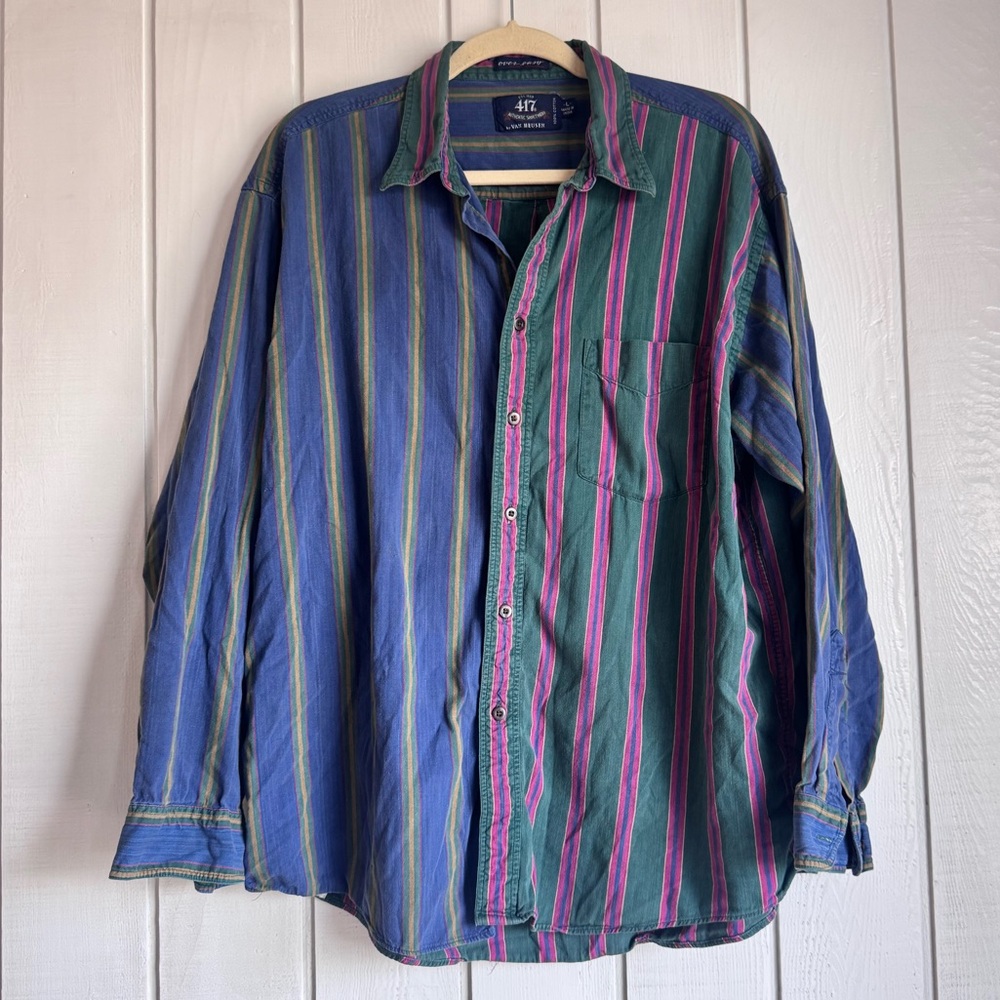Van Heusen Multicolor Striped Casual Button Down Shirt